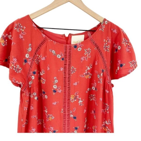 ModCloth Coral Whimsical Wildflowers Shift Dress Size M - Picture 7 of 16